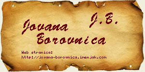 Jovana Borovnica vizit kartica
